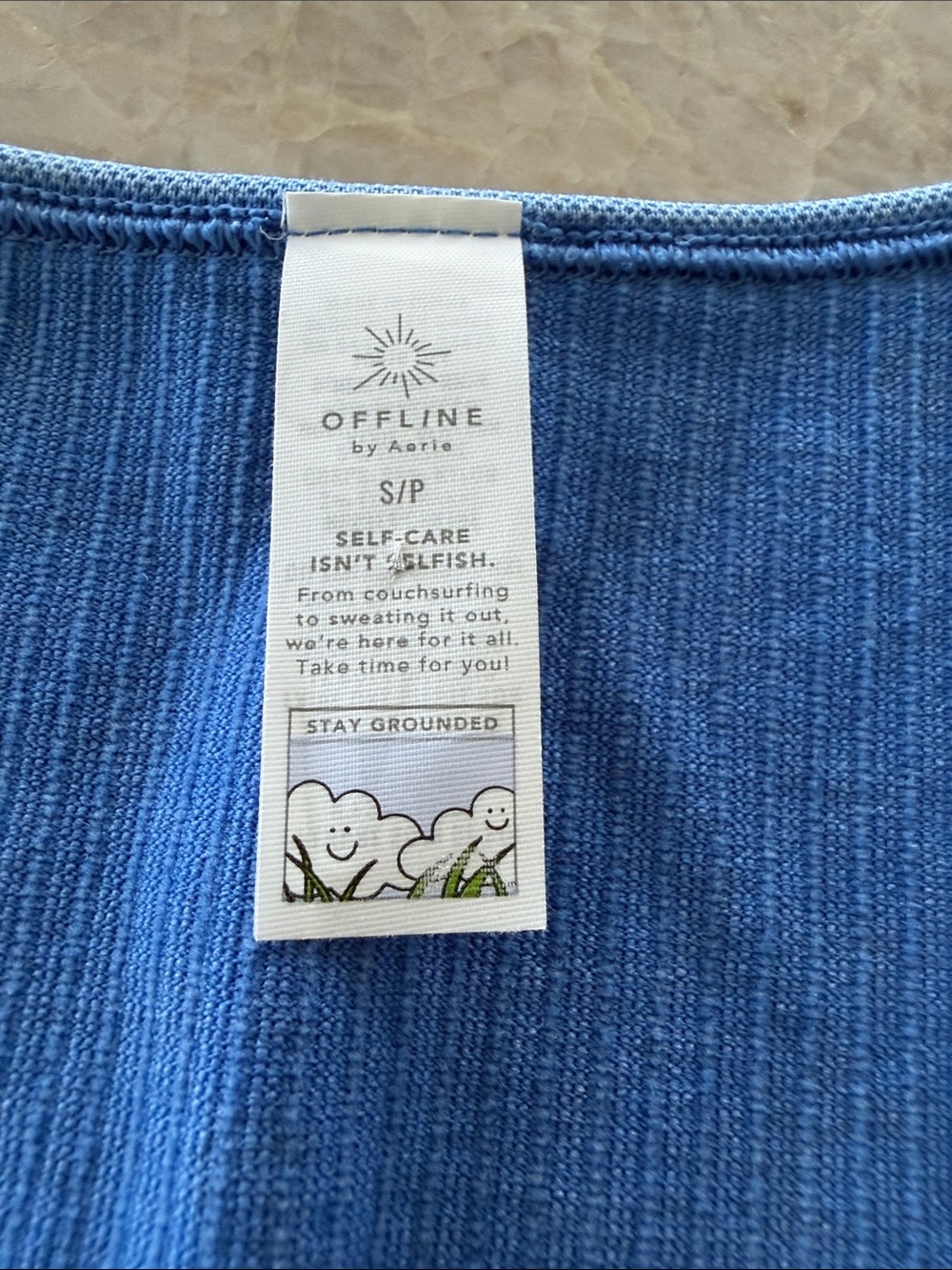 Aerie Seamless Cable Square Neck Shirt Size Small Crop Top Long Sleeve Stretch - Picture 3 of 5